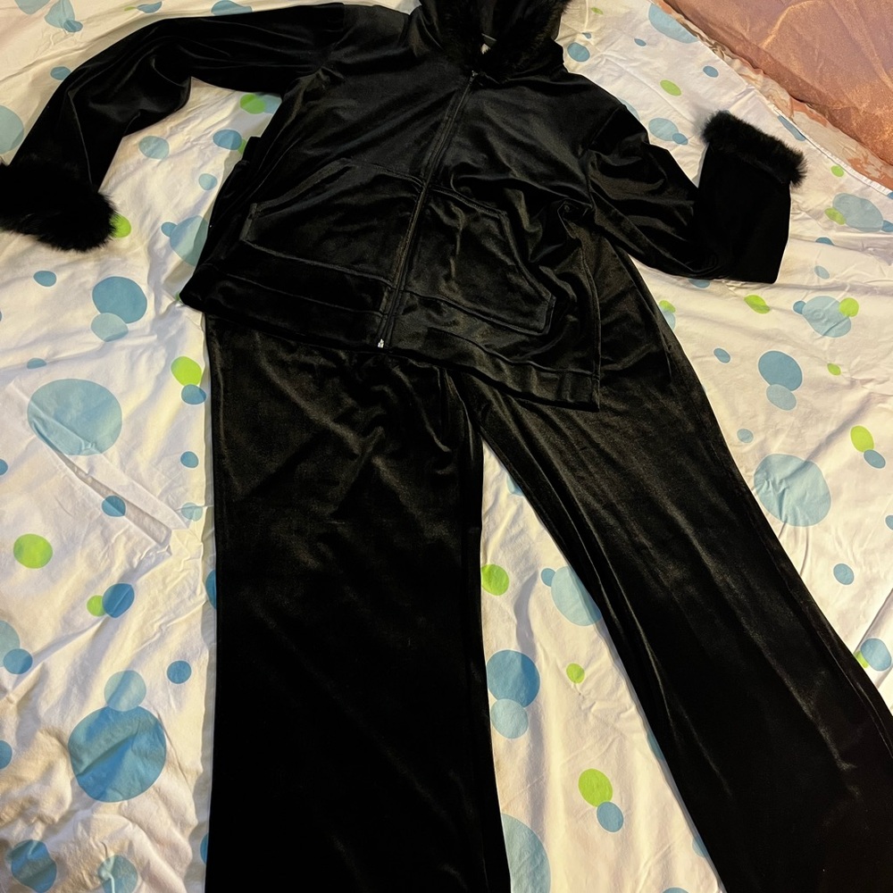Jasmine Black Velvet Teddy Jacket with Genuine Fur Trim Upscale Loungeware - Picture 14 of 15